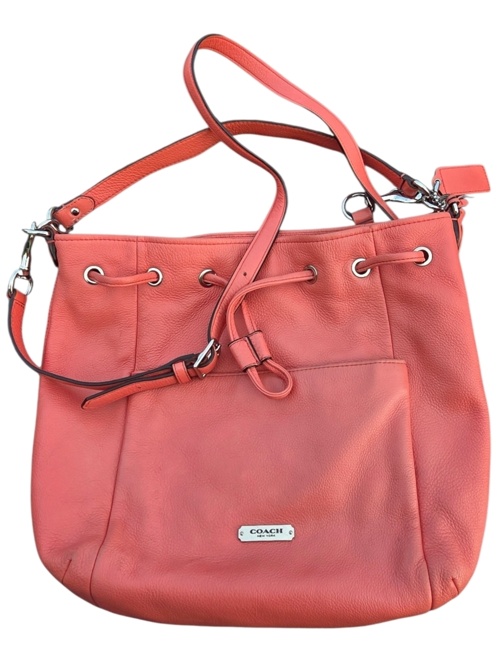 #150 Coach Avery Siena Leather Drawstring Hobo with Tassel - Picture 7 of 16